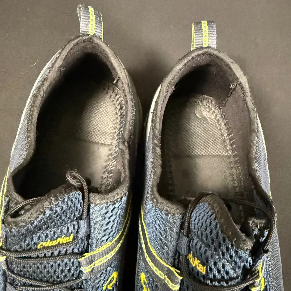 Olukai Mens Kia'i Trainer Navy Dark Shadow Grey Mesh Leather Sneakers Mens 12